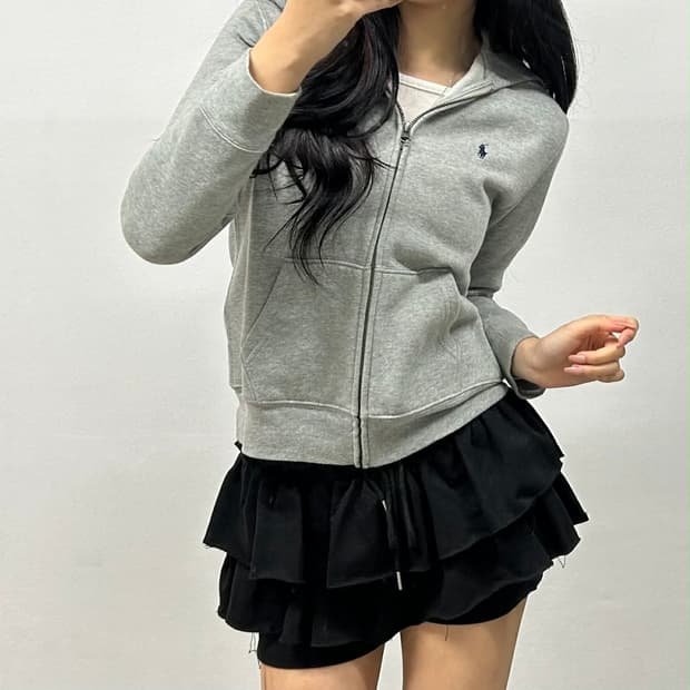 폴로 랄프로렌 신형 라벨 그레이 스웻 후드집업 희귀져지(M)