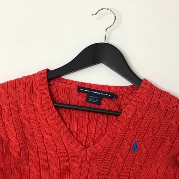 Ralph Lauren Sport 랄프로렌 스포츠 코랄 V넥 니트
