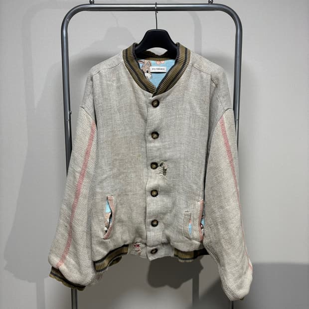 os) polyhedron 폴리헤드론 디스트레스드 오버 사이즈 봄버 자켓