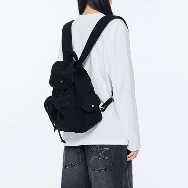 TCM starfish denim backpack (black)