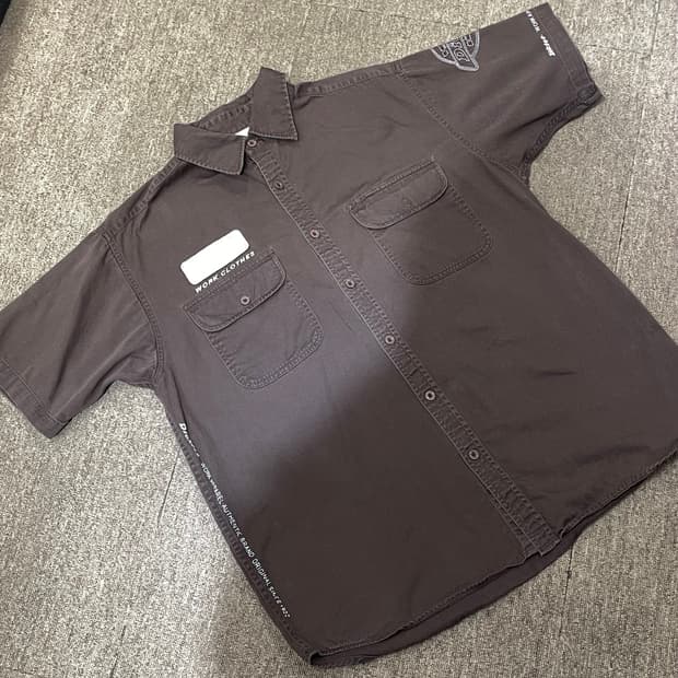 (L) Dickies 디키즈 반팔 워크 셔츠 브라운