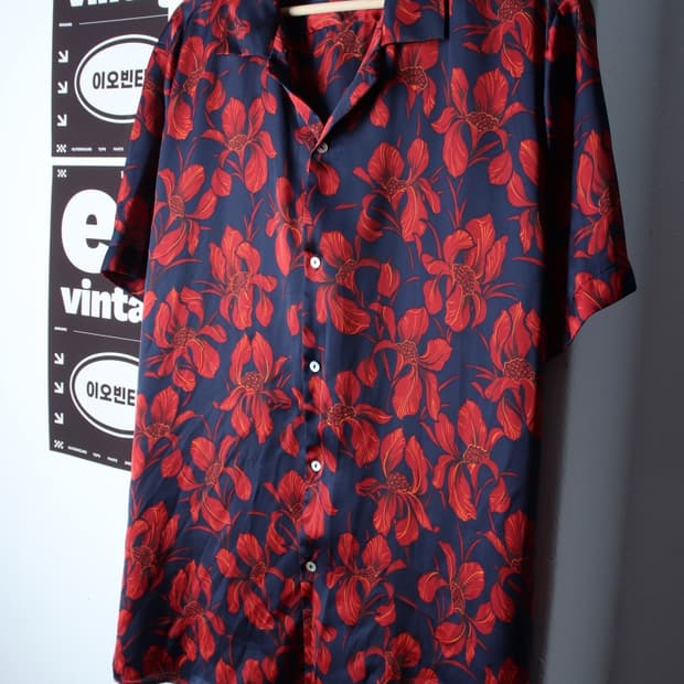 (XL-2XL) 자라 반팔 카라 티셔츠 셔츠 남방 하와이안-H33010