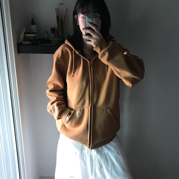 칼하트 써멀 헤비 레인디펜더 된장 후드집업
