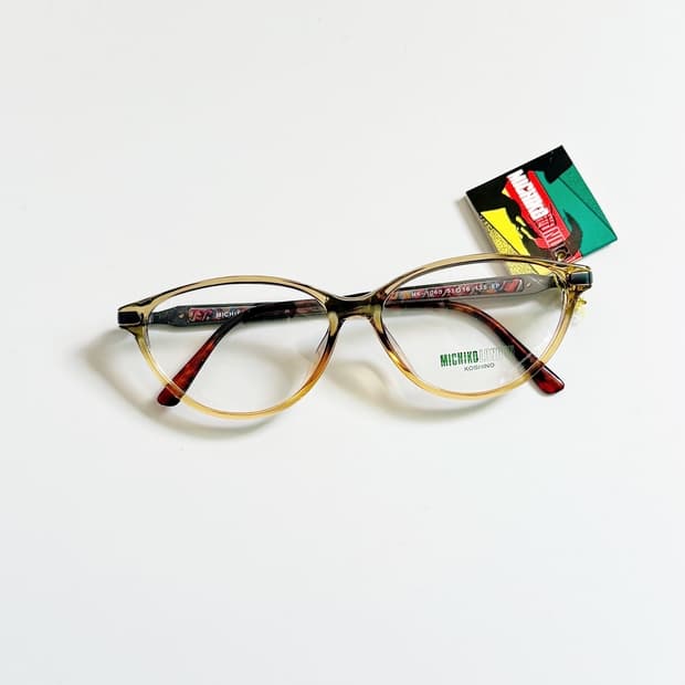 90s 미치코 코시노 런던 그라디언트 캣아이 뿔테 빈티지 안경