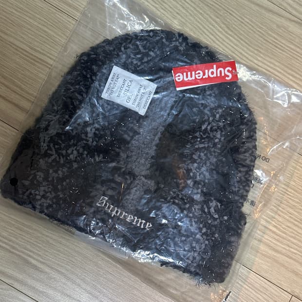 슈프림 틴셀 스트라이프 비니 블랙 - 25FW