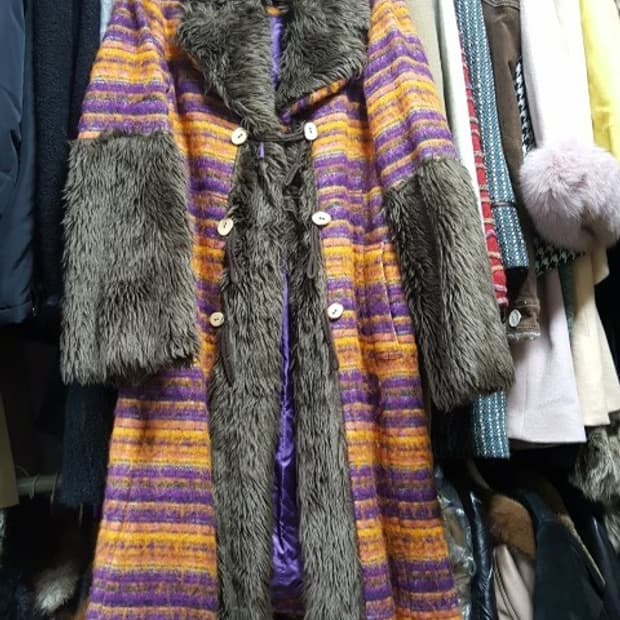 수입보세 Clutch EXCLUSIVE정품 화려한 롱 모피코트 55사이즈