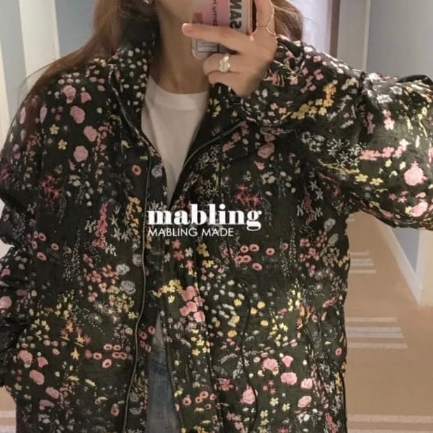mabling Flower Jacquard Down Puffer
