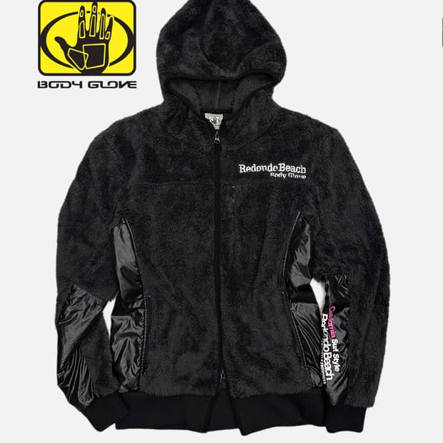 logo fleece hood zip-up