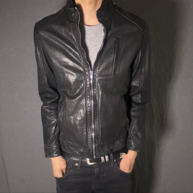 lamb skin leather jacket