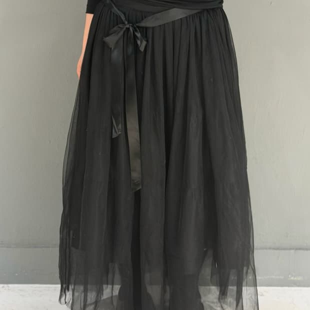ribbon point sha long skirt