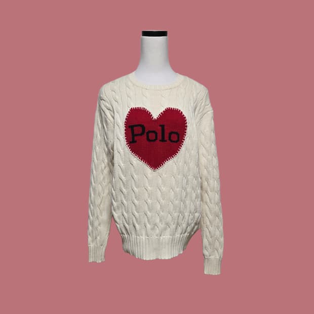 폴로랄프로렌 코튼 케이블 하트로고 니트 / 여성