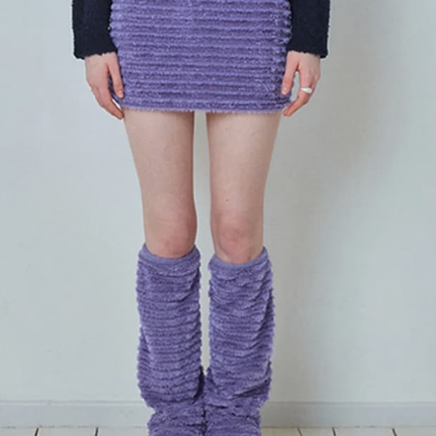 크랭크 레그워머 세트 미니스커트 퍼플 프리