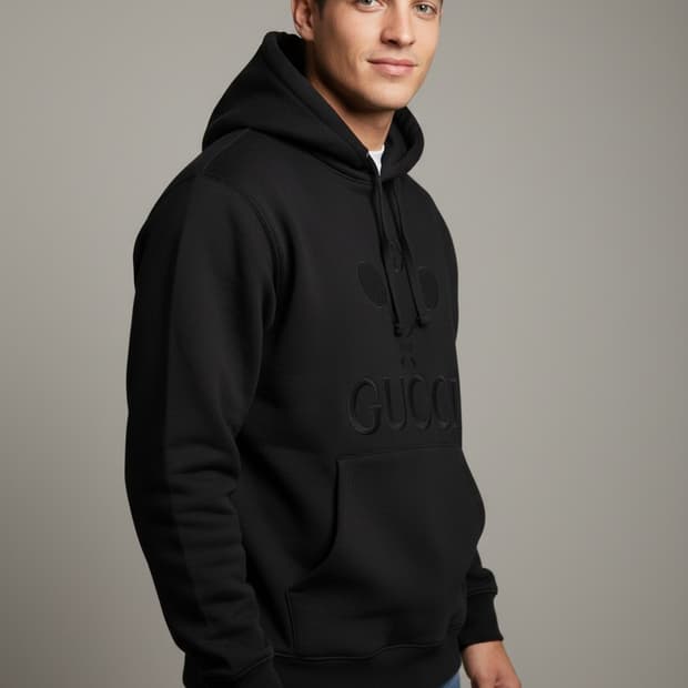 100~105/ 구찌 테니스 자수 로고 오버 후드티