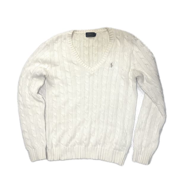 폴로 여성 브이넥 니트