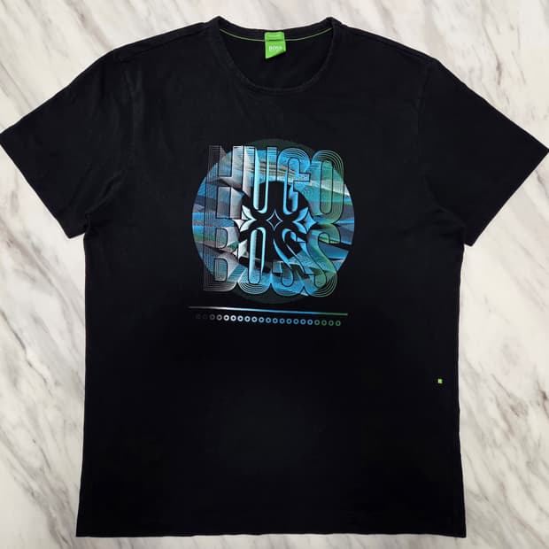 휴고보스 그린라벨 그래픽 반팔 티셔츠