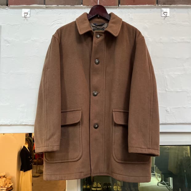 Chaps Ralph Lauren 브라운 클래식 울 하프 코트 M