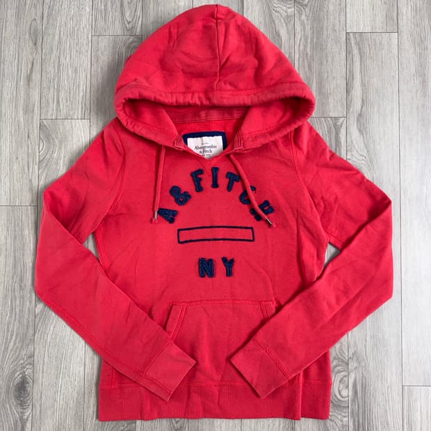 아베크롬비 아치로고 후드티 레드