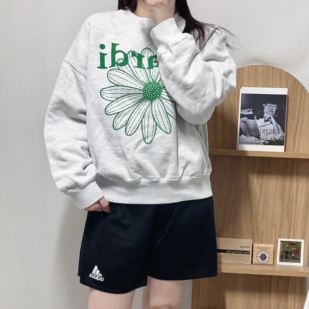[정품] 마르디메크르디 그레이 그린프린팅 맨투맨 [ F ]
