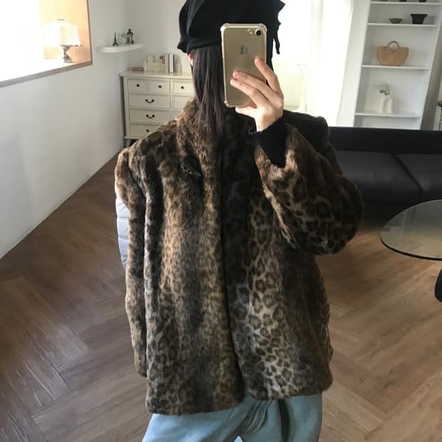 vintage leopard fur jacket