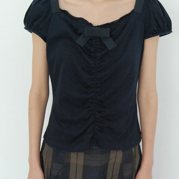 M’s gracy ribbon shirring top