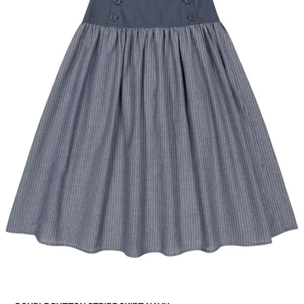 DOUBLE BUTTON STRIPE SKIRT NAVY