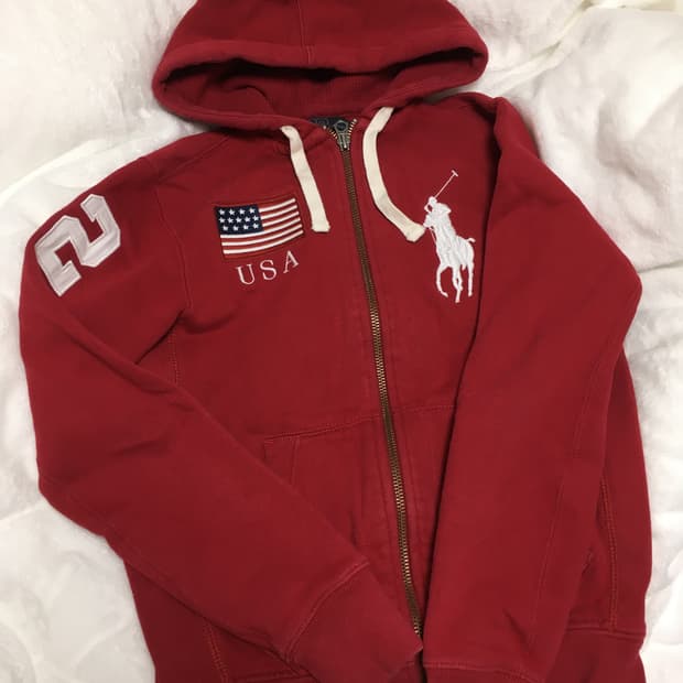 폴로 빅포니 성조기 후드집업