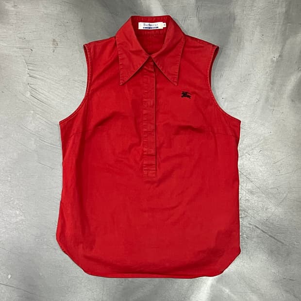  버버리 블루라벨 하프 버튼 카라 베스트 y16291