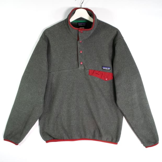 90s 파타고니아 신칠라 스냅-티 플리스 자켓 그레이/레드