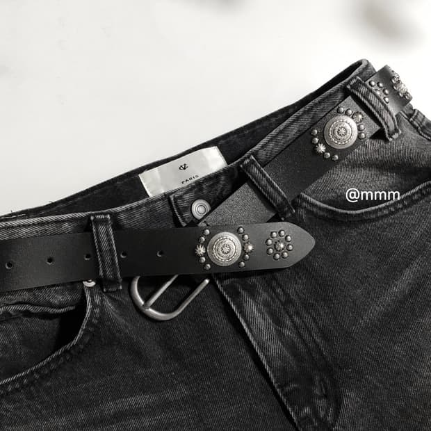 [Unisex] 웨스턴 찡 엠블럼 가죽벨트