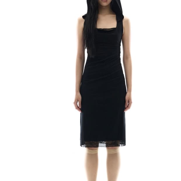 오호스 홀터 미디 드레스 블랙 3사이즈