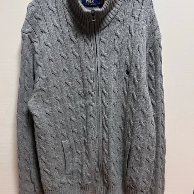 (정품) 폴로 랄프로렌 케이블 니트 집업 XL