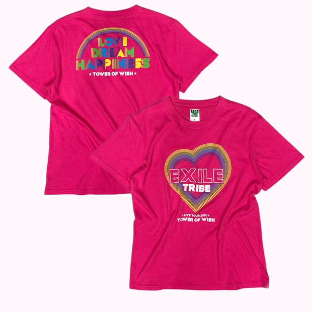 EXILE TRIBE pink herat logo t-shirt