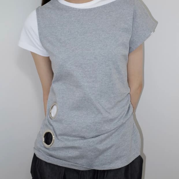 온스카 EYELET LOOSE SLEEVELESS (MELANGE)