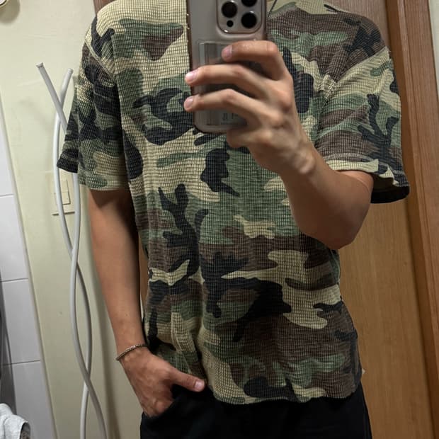 스투시 와플티 카모 L