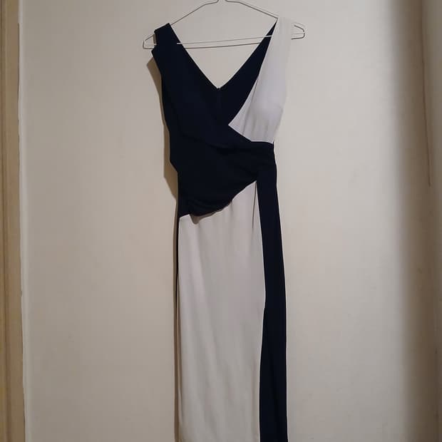 고급 민소매 드레스 캡 홀복 섹시 배색 랩 하객 파티 행사 데이트 원피스