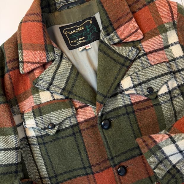 70s 쇼트 랜처 플란넬 울 자켓 