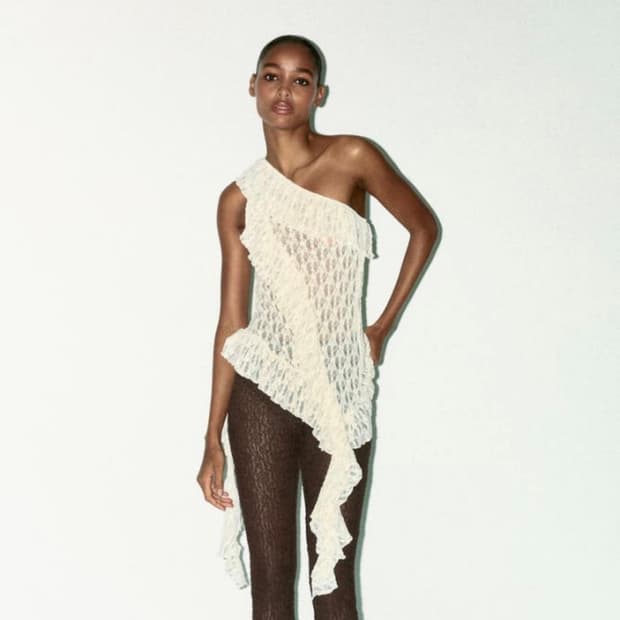 자라 언밸런스 레이스 탑