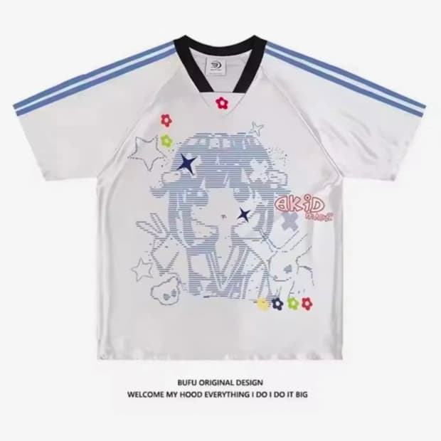 애니메이션 일러스트 박시핏 티셔츠