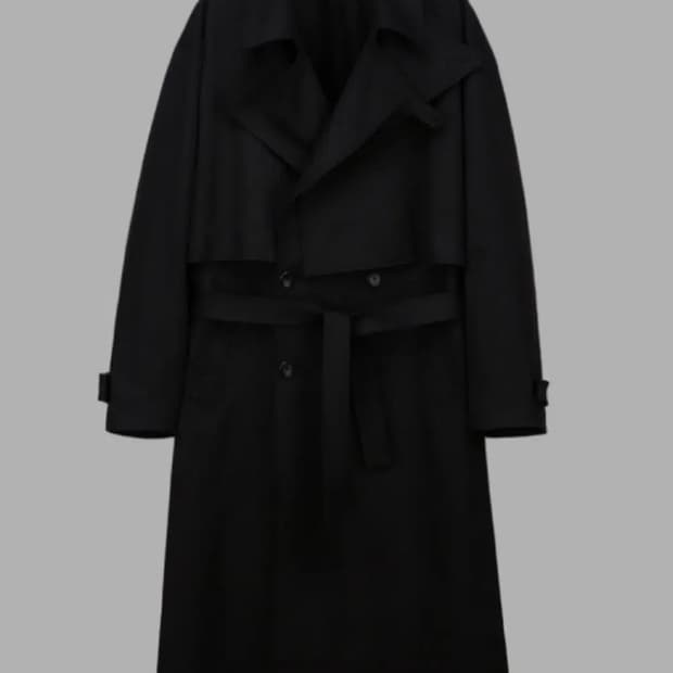 일꼬르소 더블레이어드 트렌치코트 L 블랙