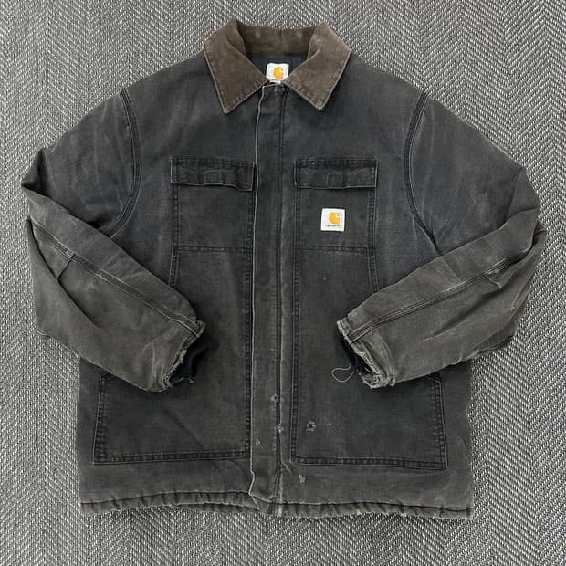 칼하트 C26BLK 흑청 워싱 포켓 초어자켓