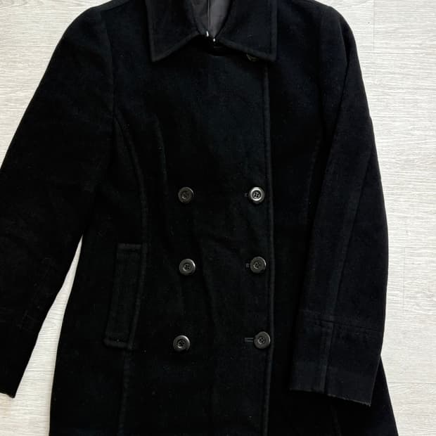빈티지 블랙 더블 버튼 코트