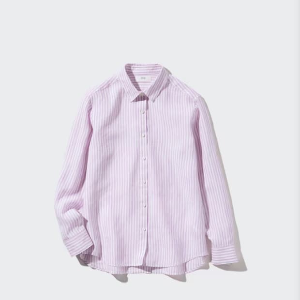 유니클로 마100% 린넨 셔츠 여자 L 