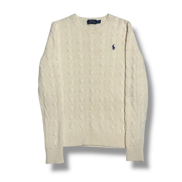 Polo Ralph Lauren 여성용 메리노울 캐시미어 케이블니트