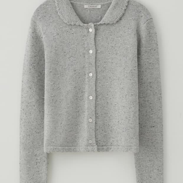(택새상품/실사0) 타낫 위스퍼 카라 니트 가디건 그레이