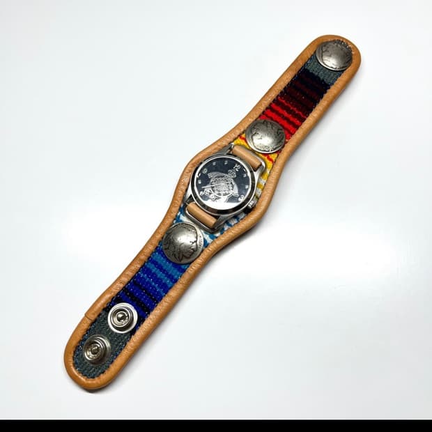 Kc,S Leathercraft 웨스턴 레더 팔찌 시계