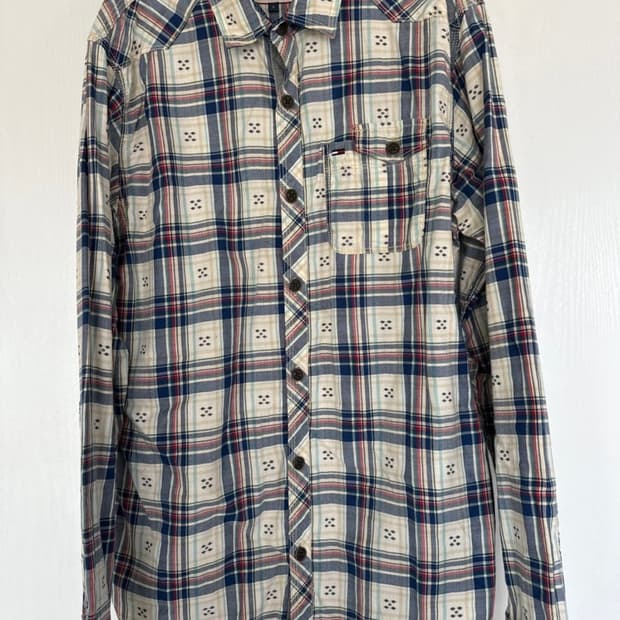 타미힐피거 데님 체크 셔츠 남방