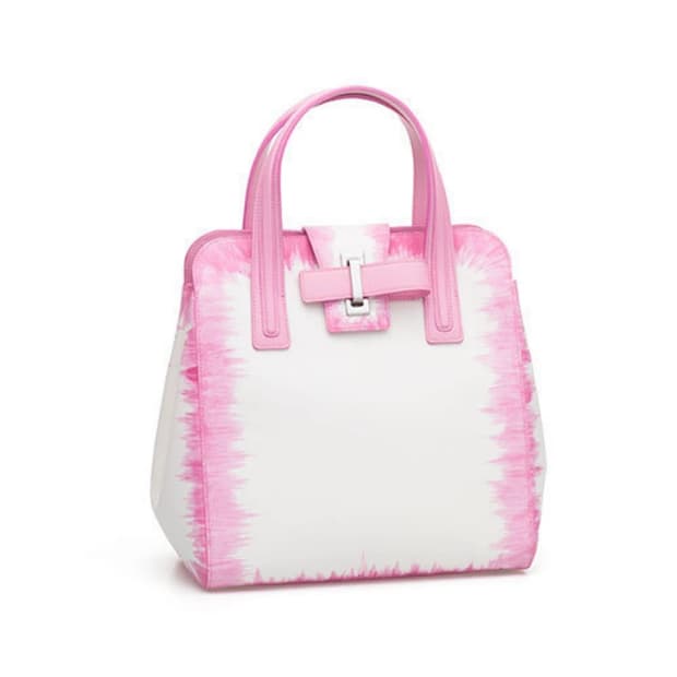 델보 미니 토트백 타이다이 핑크 화이트
