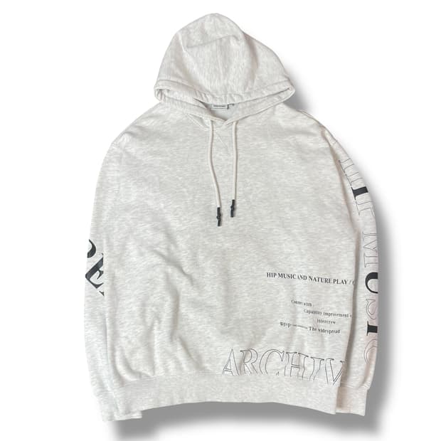 인터크루 사이드 레터링 그레이 후드 105