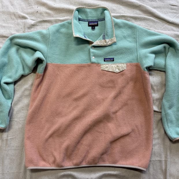 10s 파타고니아 신칠라 스냅-T 민트/핑크