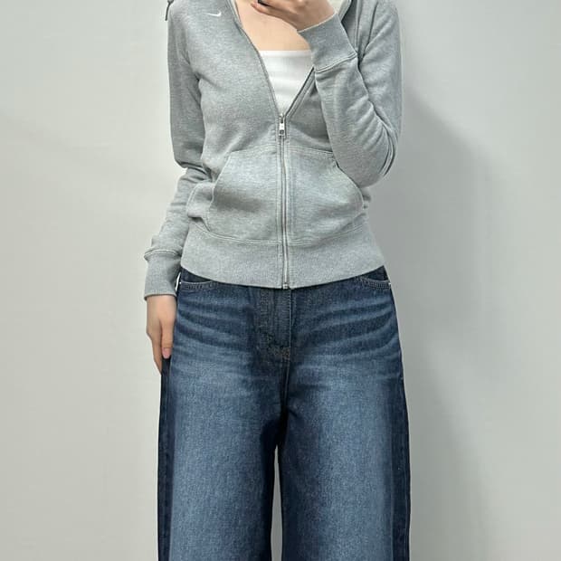 나이키 스우시 그레이 후드집업